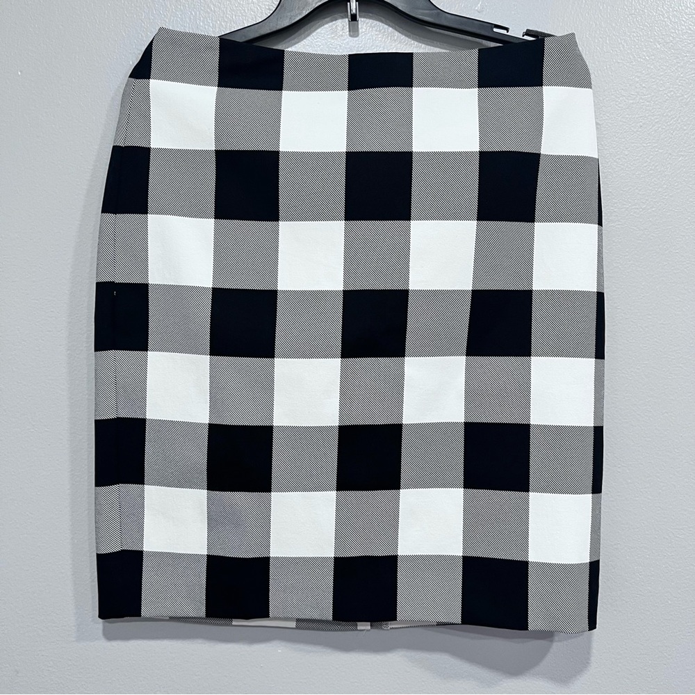 Talbots women black and white plaid‎ Vichy skirt, size 8P